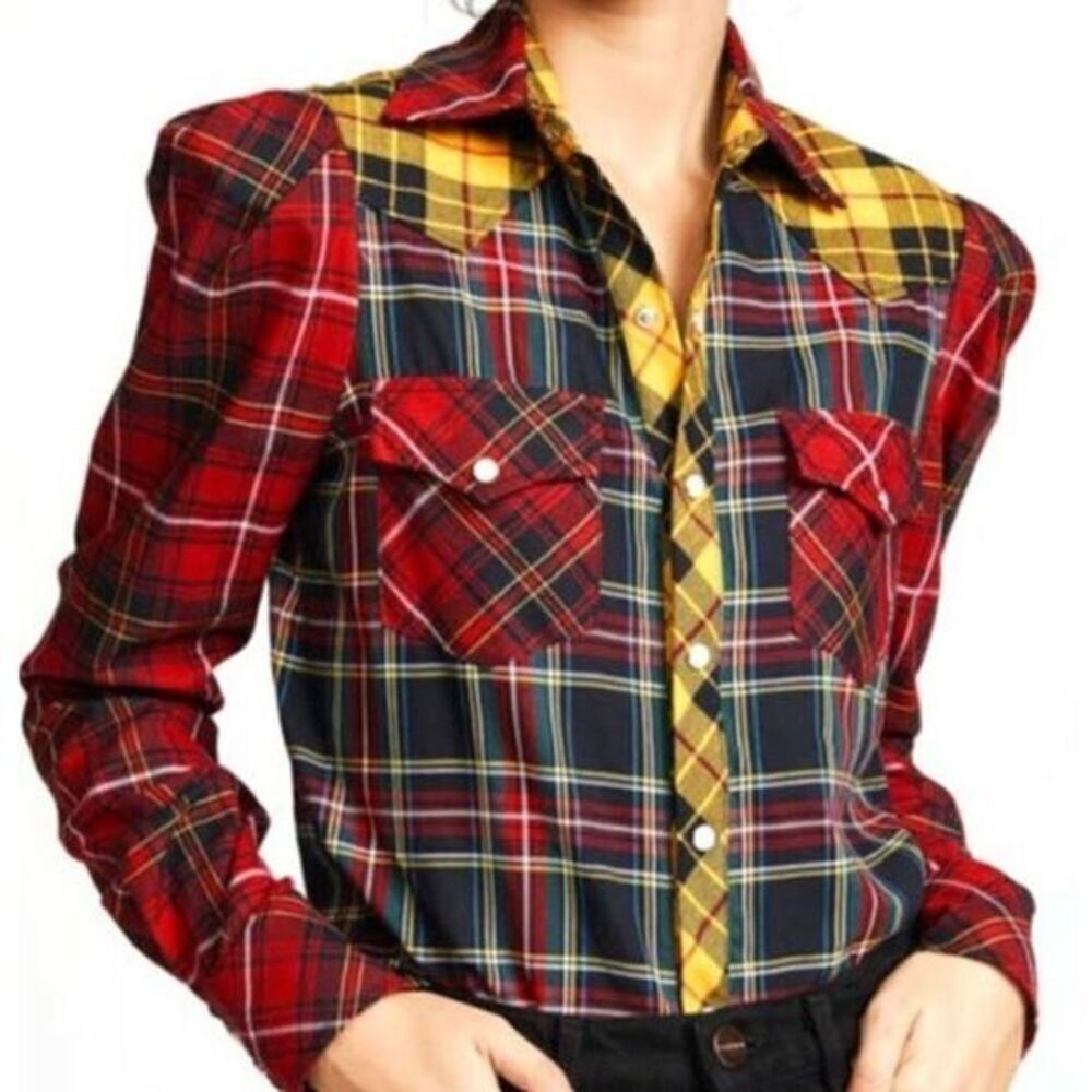 NEW Petersyn Aldrich Tartan cotton long sleeve‎ shirt, XS